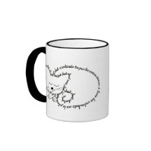 Chat dormant, chat charmant tasses à café