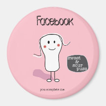 Chat doux et aigre de SSPG80-Facebook Aimant Pour Réfrigérateur