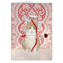 Chat drôle personnalisable de cupidon carte de vœux