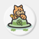Chat du jour de St Patrick Magnets