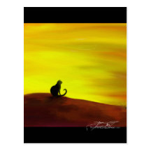 Chat en automne - Autumneve Carte Postale