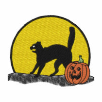 Chat et lune polos brodés