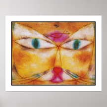 Chat et oiseau - copie d'affiche d'art abstrait