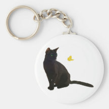 Chat et papillon de Bombay Porte-clef
