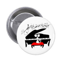 Chat et piano badges