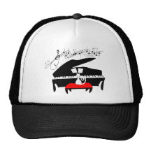 Chat et piano casquettes