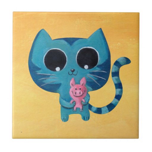 Chat et porc mignons de Kitty Carreaux