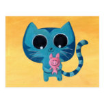 Chat et porc mignons de Kitty Cartes Postales