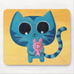 Chat et porc mignons de Kitty Tapis De Souris