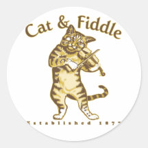 Chat et violon autocollants