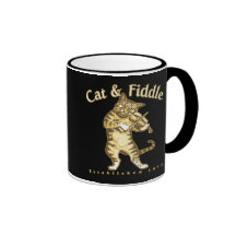 Chat et violon tasse à café