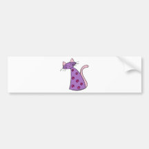 Chat floral pourpre adhésifs pour voiture