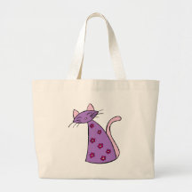 Chat floral pourpre sacs
