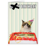 Chat grincheux - carte de joyeux anniversaire