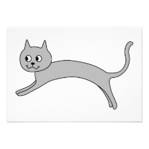 Chat gris sautant bristols personnalisés