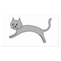 Chat gris sautant cartes de visite professionnelles