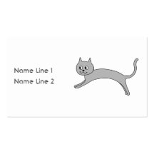 Chat gris sautant modèles de cartes de visite