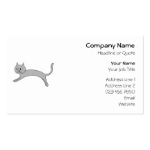 Chat gris sautant modèles de cartes de visite