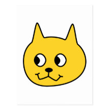 Chat jaune de bande dessinée carte postale