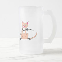 Chat jouant la cannelure mugs à café