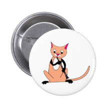 Chat jouant la clarinette badges