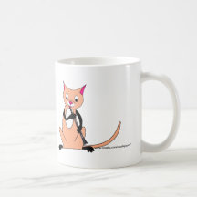 Chat jouant la clarinette tasses à café