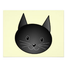 Chat. Kitty. noir adorable Cartons D'invitation