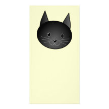 Chat. Kitty. noir adorable Photocarte Customisée