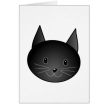 Chat. Kitty. noir mignon Carte De Vœux