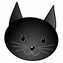 Chat. Kitty. noir mignon Découpage En Acrylique