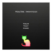 Chat lisse cartons d'invitation
