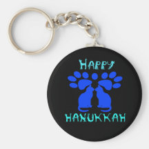 Chat Menorah Hanoukka heureux Keychain Porte-clef