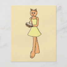 Chat mignon avec le gâteau d'anniversaire prospectus en couleur
