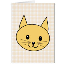 Chat mignon de gingembre. Vérifiez le fond Carte De Vœux