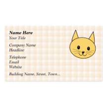 Chat mignon de gingembre. Vérifiez le fond Modèle De Carte De Visite