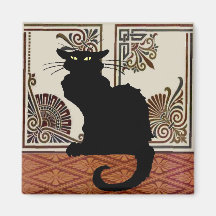 Chat noir avec l'écran d'art magnets