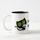 Chat noir de Halloween avec le crâne Tasse