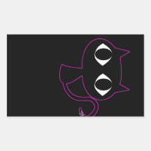 chat noir de minou stickers rectangulaires