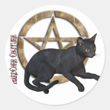 Chat noir de pentagramme autocollants