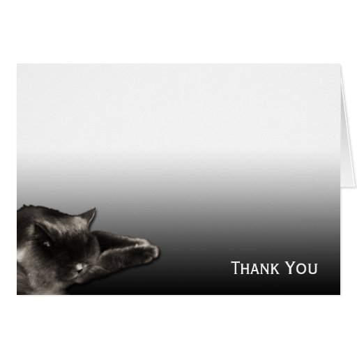 Chat noir de sommeil sur le gradient noir cartes de vœux