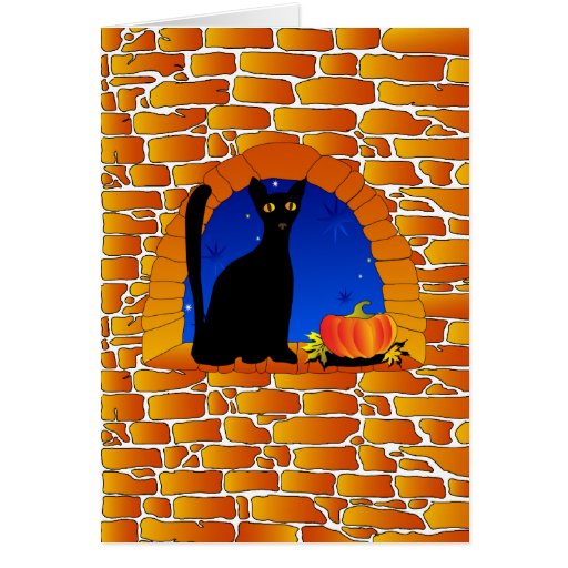 Chat noir et citrouilles de Halloween Cartes