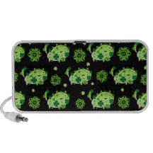 Chat noir et vert de shamrock haut-parleurs mp3