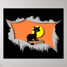 Chat noir Halloween Affiches