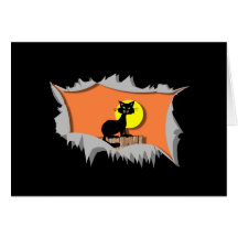 chat noir Halloween Cartes De Vœux