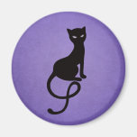 Chat noir mauvais aimable pourpre aimants
