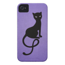 Chat noir mauvais aimable pourpre coques case-mate