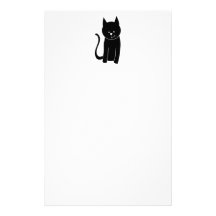 Chat noir mignon papier à lettre