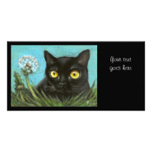 Chat noir photocarte customisée