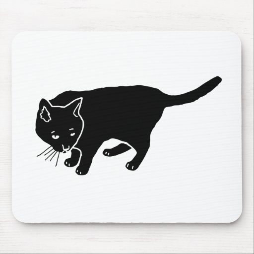 Chat noir tapis de souris