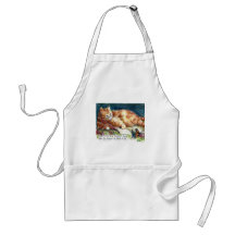 Chat occupé de la vie tabliers